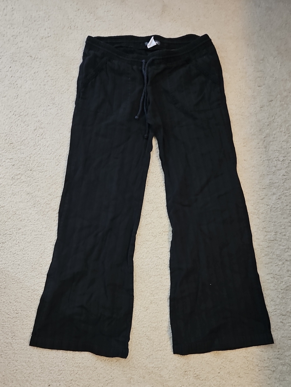 Billabong Black Elastic Waist Wide Leg Pants